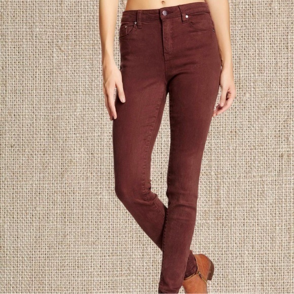 Nordstrom Denim - Burgundy Rust High waisted skinny jeans
